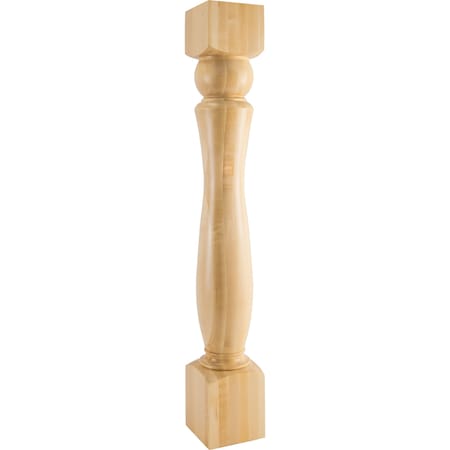 Hardware Resources 6" Wx6"Dx42"H White Birch Sphere Turned Post P81-6-42-WB